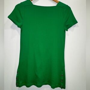 Lauren Ralph Lauren Green Classic Short Sleeve Blouse Button Detail Size M